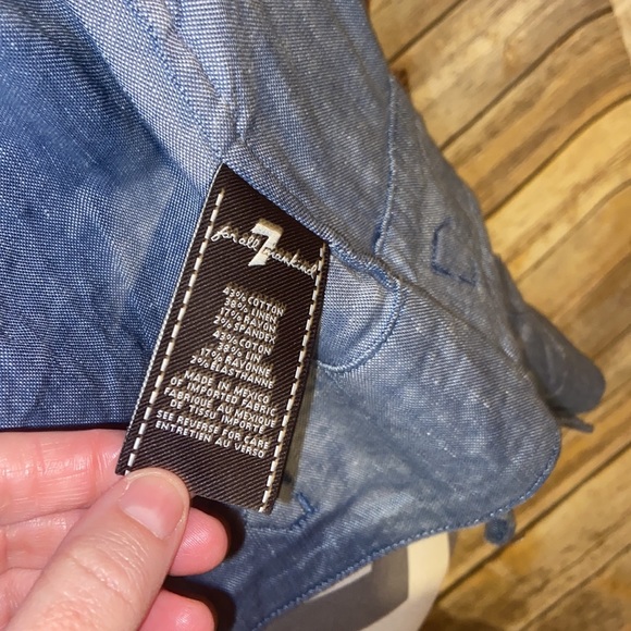 7 For All Mankind Chambray Zip Jacket - Picture 7 of 8